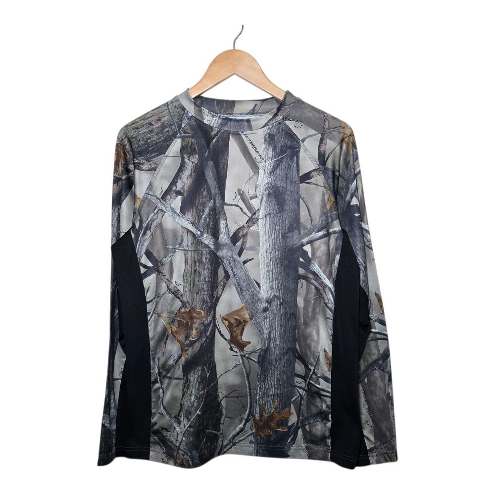 Men’s Camo Long Sleeve Woodland Pattern Shirt Fits Like Medium